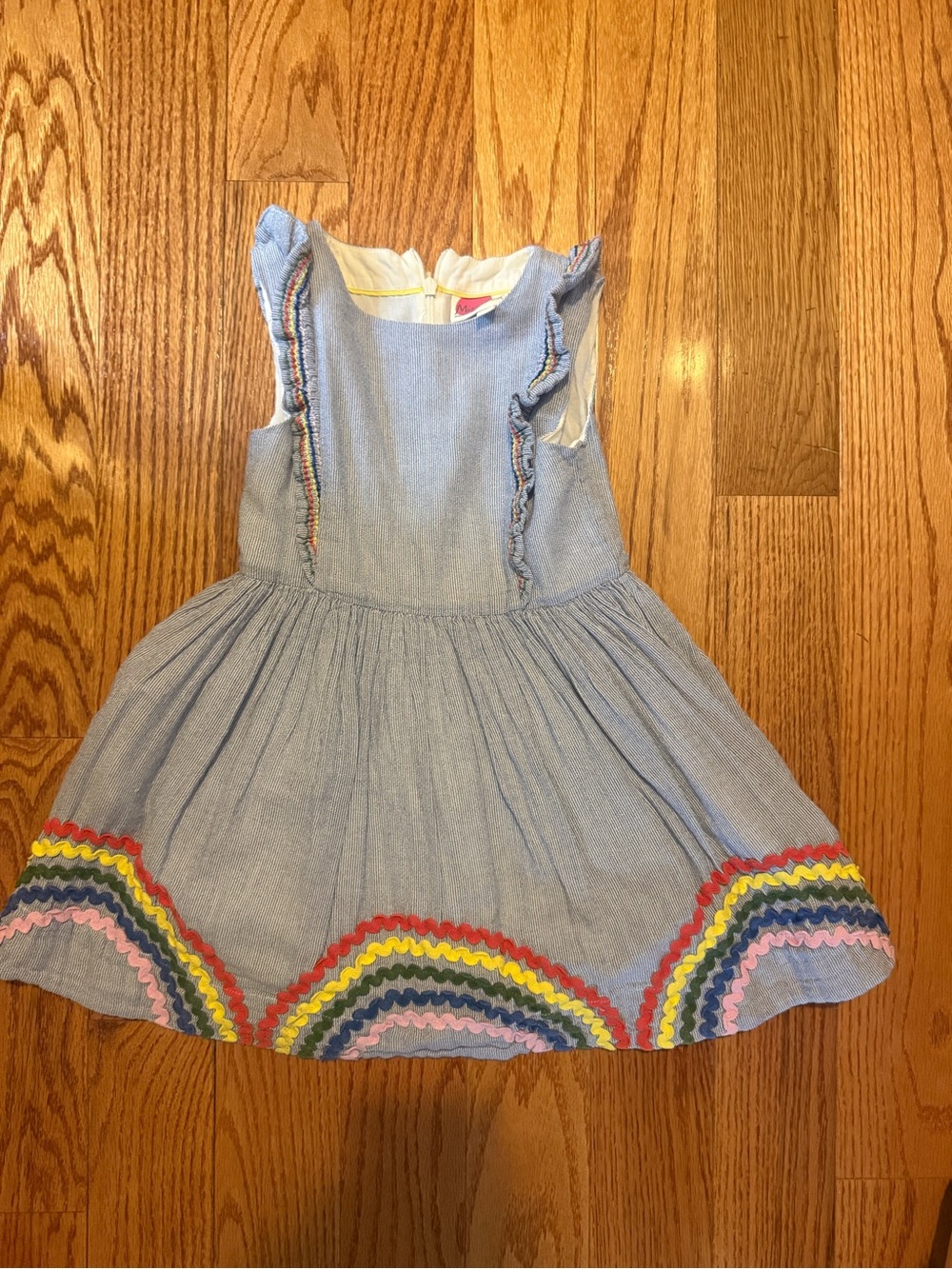 Mini Boden light blue striped detail dress or top
